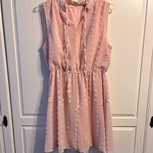 Pink Sleeveless V-Neck Sundress for Casual Wear